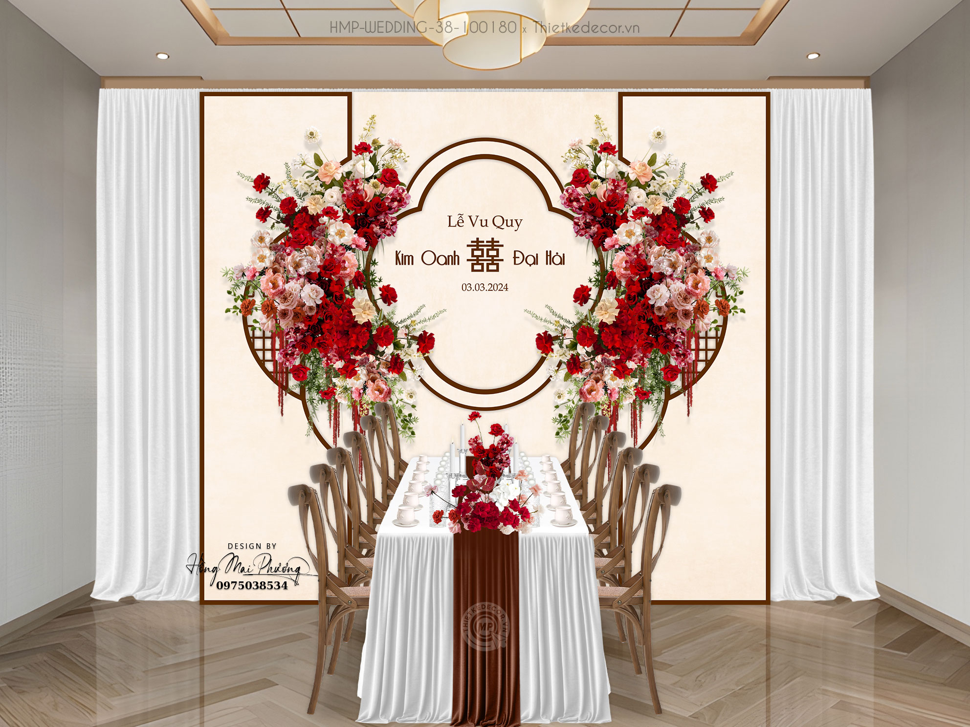 Gia tiên tone kem viền nâu